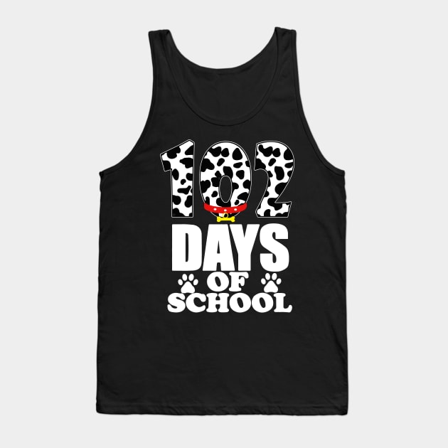 102nd Day of School Teacher Dalmatian 100 Days Smarter Girls Tank Top by Prints by Hitz